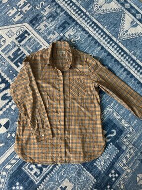 Women’s Burberry Plaid Button-Down Shirt Size US 12